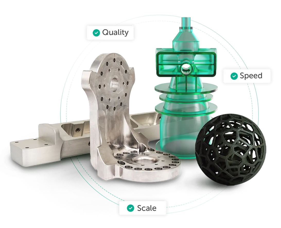 Precision manufactured parts with quality inspection